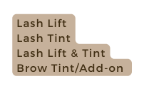 Lash Lift Lash Tint Lash Lift Tint Brow Tint Add on